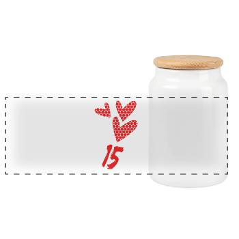 15. 15 YEARS. 15th ANNIVERSARY. BIRTHDAY 15 YEARS. - Panoramic Cookie Jar with Wooden Lid - white - Front