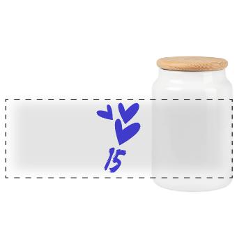 15. 15 YEARS. 15th ANNIVERSARY. BIRTHDAY 15 YEARS. - Panoramic Cookie Jar with Wooden Lid - white - Front
