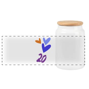20. 20 YEARS. 20th ANNIVERSARY. 20TH ANNIVERSARY. - Panoramic Cookie Jar with Wooden Lid - white - Front