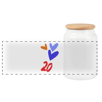 20. 20 YEARS. 20th ANNIVERSARY. 20TH ANNIVERSARY. - Panoramic Cookie Jar with Wooden Lid - white - Front