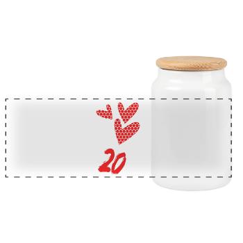 20. 20 ANS. 20e ANNIVERSAIRE. ANNIVERSAIRE 20 ANS. - Boîte à biscuits avec couvercle en bois - blanc - Devant