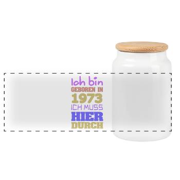 Bin 1973 - Panorama Keksdose mit Holzdeckel - Weiß - Vorne
