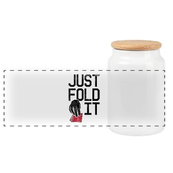 Just Fold It Poker Players - Panoramic Cookie Jar with Wooden Lid - white - Front