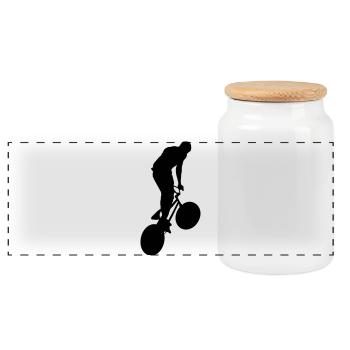 Vélo BMX - Boîte à biscuits avec couvercle en bois - blanc - Devant
