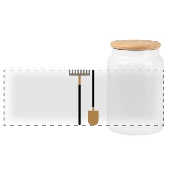 garden devices - Panoramic Cookie Jar with Wooden Lid - white - Front