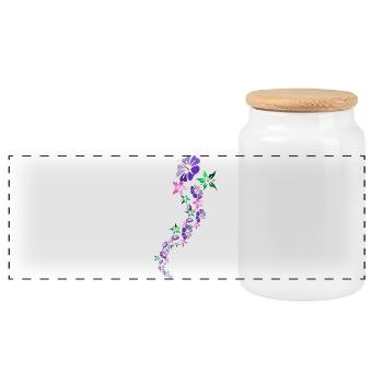 polynesien - Boîte à biscuits avec couvercle en bois - blanc - Devant