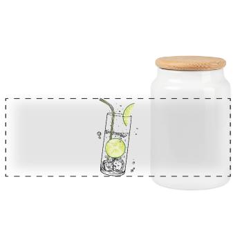 Limetten Limonade Sommer Limo - Panorama Keksdose mit Holzdeckel - Weiß - Vorne