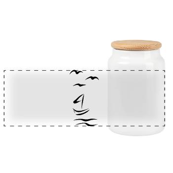 Voilier Allemagne du Nord Marin Capitaine - Boîte à biscuits avec couvercle en bois - blanc - Devant