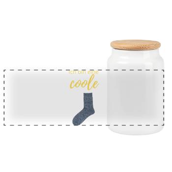 coole Socke - Panorama Keksdose mit Holzdeckel - Weiß - Vorne