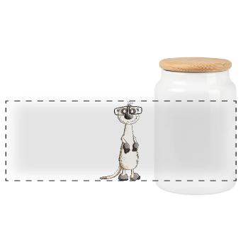 Drôle de nerd homme suricate I nerd - Boîte à biscuits avec couvercle en bois - blanc - Devant