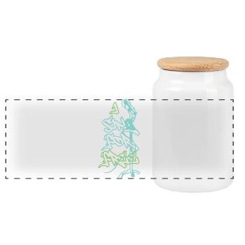 I Sing for Free - Panoramic Cookie Jar with Wooden Lid - white - Front
