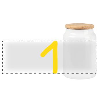 1 numéro un anniversaire - Boîte à biscuits avec couvercle en bois - blanc - Devant