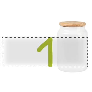 1 numéro un Zah grünl anniversaire - Boîte à biscuits avec couvercle en bois - blanc - Devant