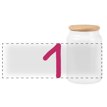 1 numéro un rose rouge anniversaire - Boîte à biscuits avec couvercle en bois - blanc - Devant