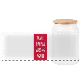 make racism wrong again - Panorama Keksdose mit Holzdeckel - Weiß - Vorne