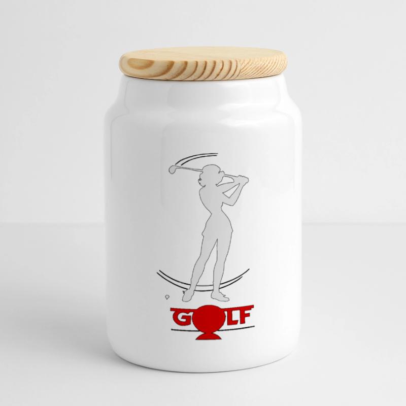 Golfeuse rétro Boîte à biscuits avec couvercle en bois