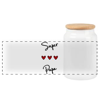 CHRISTMAS. YEAR. ANNIVERSARY. RETIREMENT. FEAST - Panoramic Cookie Jar with Wooden Lid - white - Front