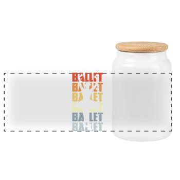 Vintage Ballet - Boîte à biscuits avec couvercle en bois - blanc - Devant