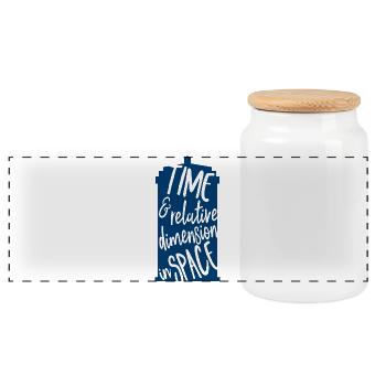 Time and Relative Dimension in Space - Panorama Keksdose mit Holzdeckel - Weiß - Vorne