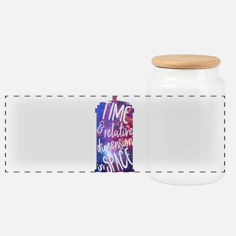 Time and Relative Dimension in Space - Panorama Keksdose mit Holzdeckel - Weiß