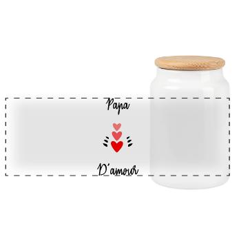 HAPPY FATHER'S DAY. DAD. FATHER'S DAY. FATHER - Panoramic Cookie Jar with Wooden Lid - white - Front