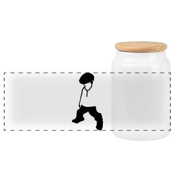 Musique enfant - Boîte à biscuits avec couvercle en bois - blanc - Devant