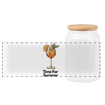 Orangen Cocktail mit Minze Illustration - Panorama Keksdose mit Holzdeckel - Weiß - Vorne