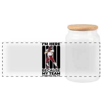 Blague sur un joueur de football américain - Boîte à biscuits avec couvercle en bois - blanc - Devant