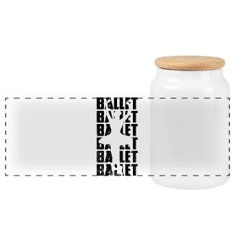 Ballet - Boîte à biscuits avec couvercle en bois - blanc - Devant