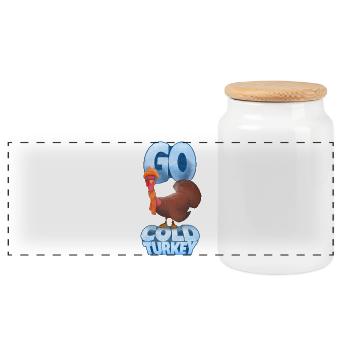 Conception de dessins animés Go Cold Turkey - Boîte à biscuits avec couvercle en bois - blanc - Devant