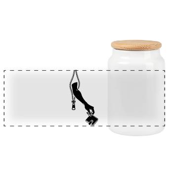 pickpocket - Panoramic Cookie Jar with Wooden Lid - white - Front