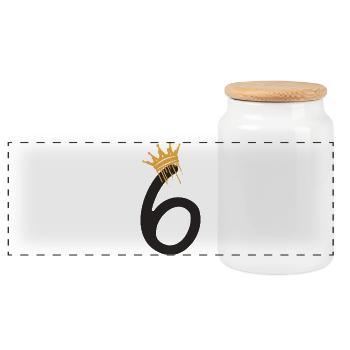 6 - Boîte à biscuits avec couvercle en bois - blanc - Devant
