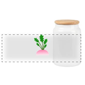 Minimalistische Rüben botanische Illustration - Panorama Keksdose mit Holzdeckel - Weiß - Vorne