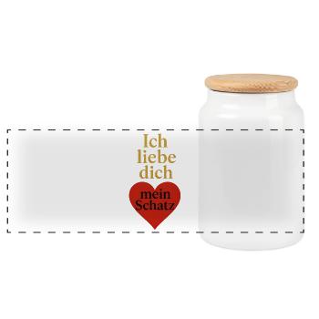 Je t’aime - Boîte à biscuits avec couvercle en bois - blanc - Devant