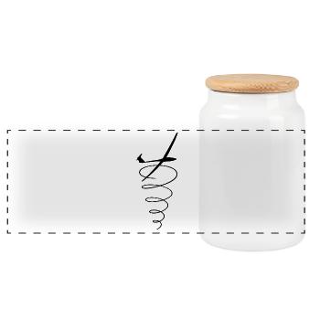 Thermalling Glider Black - Panoramic Cookie Jar with Wooden Lid - white - Front