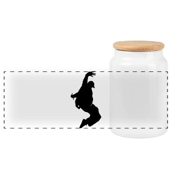 B-Boy Silhouette – Breakdance Freeze - Boîte à biscuits avec couvercle en bois - blanc - Devant