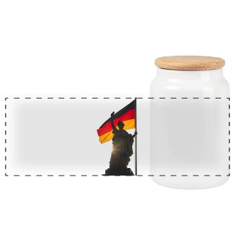 La liberté rencontre le drapeau de l’Allemagne et de la Germanie - Boîte à biscuits avec couvercle en bois - blanc - Devant
