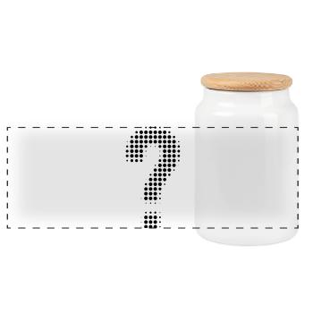 Question mark pixel optics - Panoramic Cookie Jar with Wooden Lid - white - Front