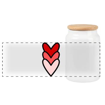 HERZ. HERZ. VALENTINSTAG. LIEBE. LIEBE. PAAR. - Panorama Keksdose mit Holzdeckel - Weiß - Vorne
