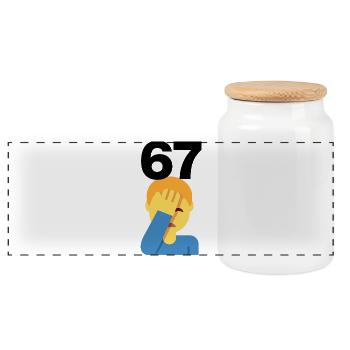 67? FACEPALM, SIX SEVEN TREND. À QUOI BON ? 🤔 - Boîte à biscuits avec couvercle en bois - blanc - Devant