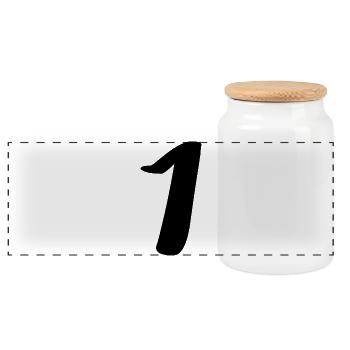 1. 1 year. 1st ANNIVERSARY. 1 YEAR ANNIVERSARY - Panoramic Cookie Jar with Wooden Lid - white - Front