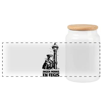 Lâche lèche la barre - Boîte à biscuits avec couvercle en bois - blanc - Devant