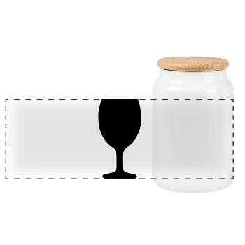 Wine Wine Glass Red Wine - Panoramic Cookie Jar with Wooden Lid - white - Front