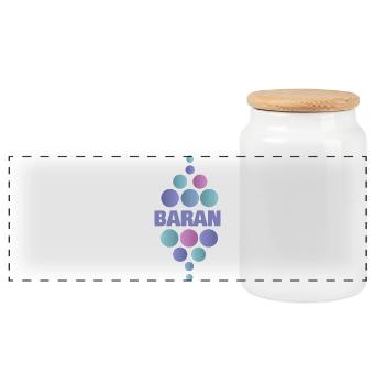 Animal Baran - Boîte à biscuits avec couvercle en bois - blanc - Devant