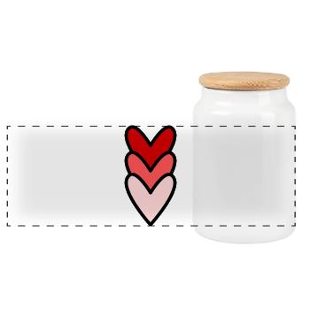 HEART. COUPLE. VALENTINE'S DAY. JUST MARRIED. Bachelorette party. - Panoramic Cookie Jar with Wooden Lid - white - Front