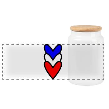 COEUR. FRANCE. BLEU. BLAN. ROUGE. COEUR. COUPLE - Boîte à biscuits avec couvercle en bois - blanc - Devant