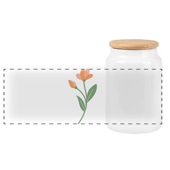 Blume - Panorama Keksdose mit Holzdeckel - Weiß - Vorne
