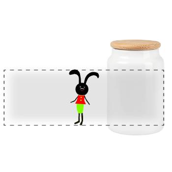 Hase Kinder Hasen Ostern - Panorama Keksdose mit Holzdeckel - Weiß - Vorne