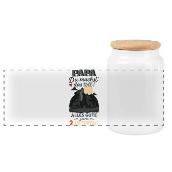 2. Vatertag - Papa, du machst das toll! - Panorama Keksdose mit Holzdeckel - Weiß - Vorne