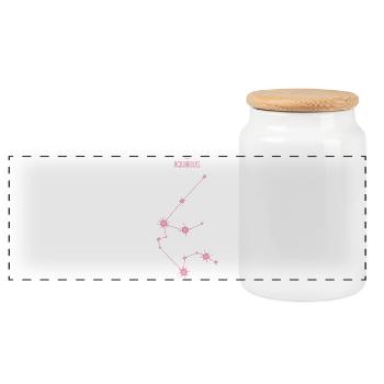 Wassermann Tierkreiszeichen Stern Sternbild Pink - Panorama Keksdose mit Holzdeckel - Weiß - Vorne